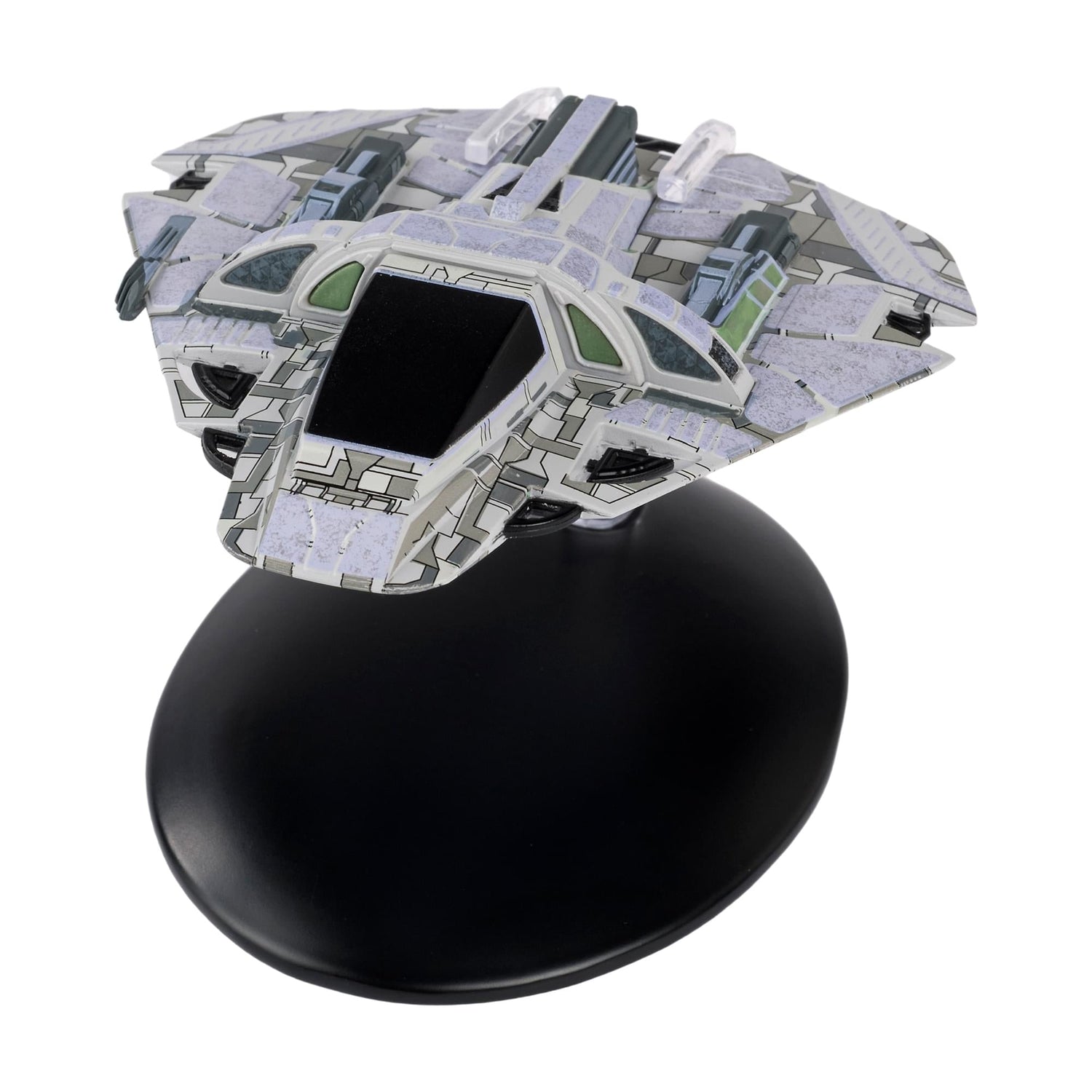 Ventral bottom view of the B'omar patrol ship replica highlighting registry markings and structural plating