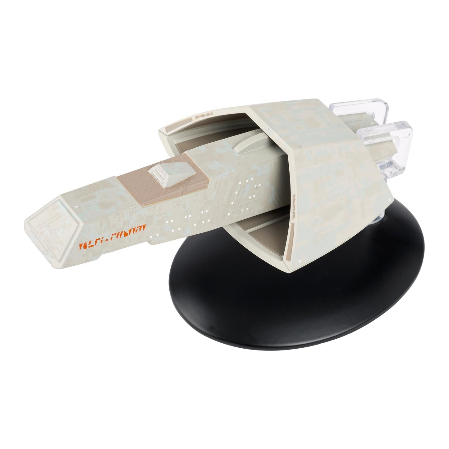 Rear view of the Vulcan Apollo collectible showcasing the impulse engines and aft warp assembly