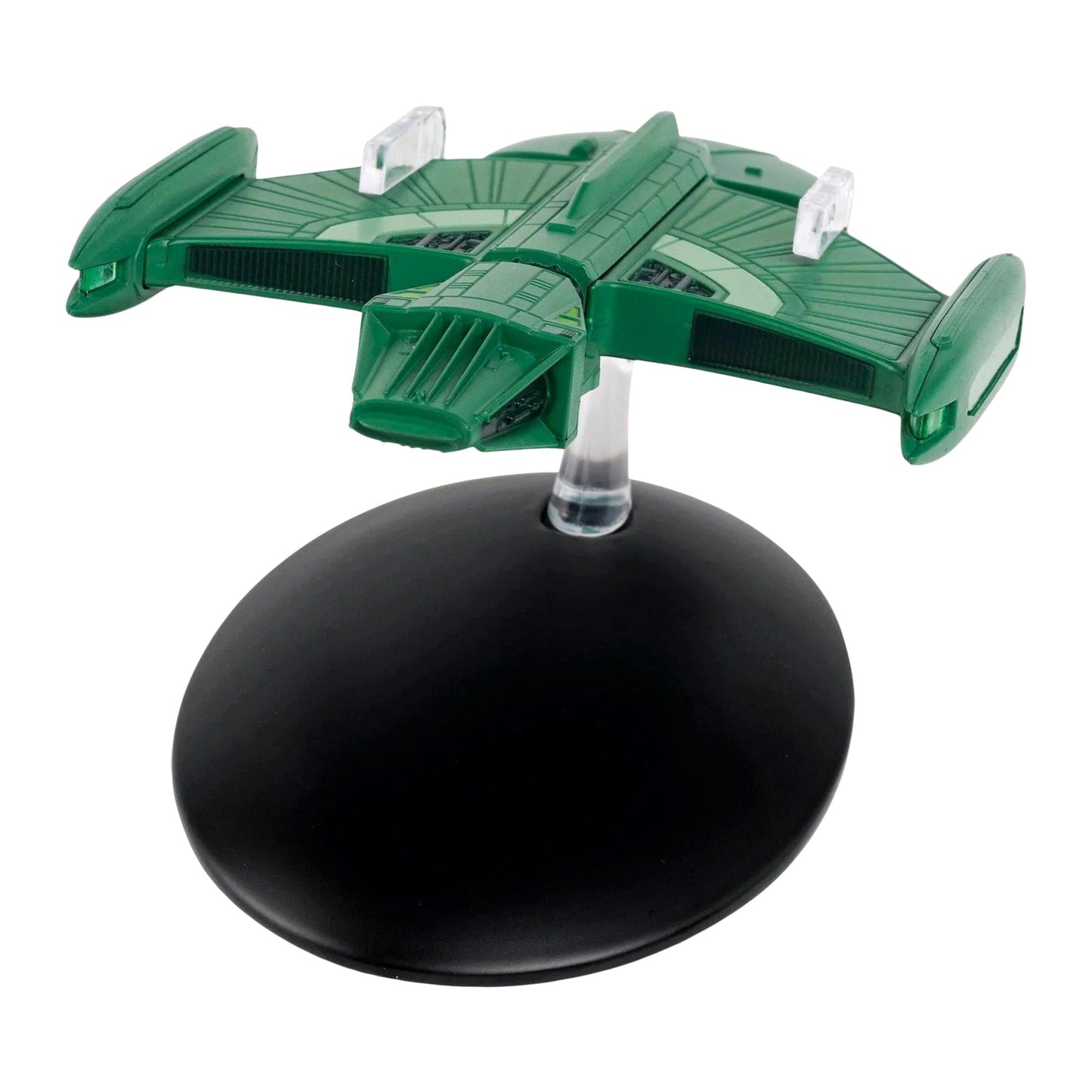 Rear view of the Romulan science vessel replica displaying engine thrusters and aft hull details