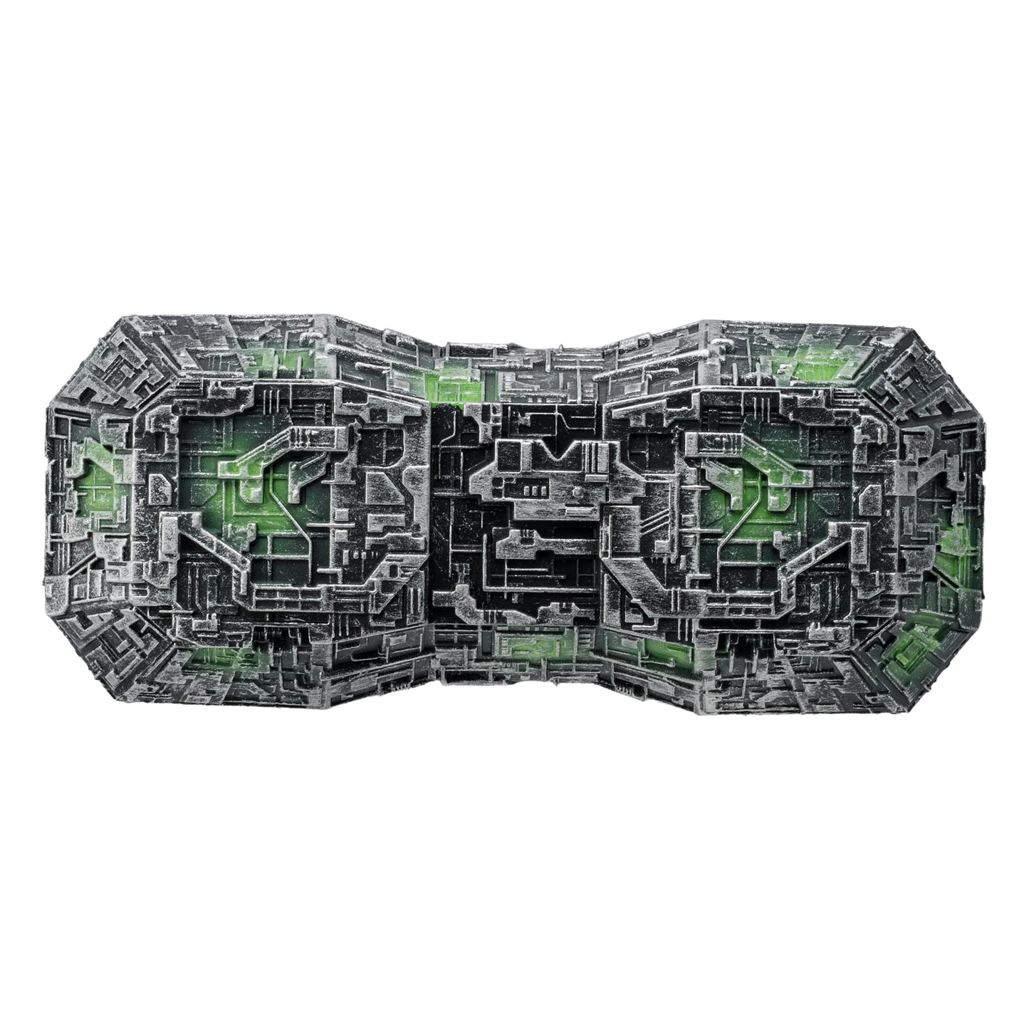Close-up on the central structural array of the Borg Probe die-cast model