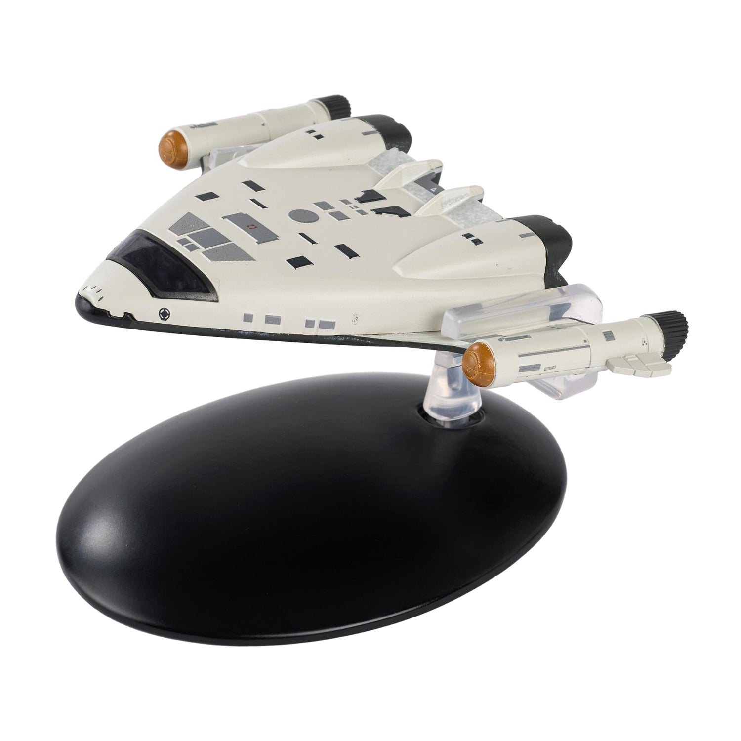 Star Trek collectible model displayed against a neutral background, showing the ventral side and primary deflector dish