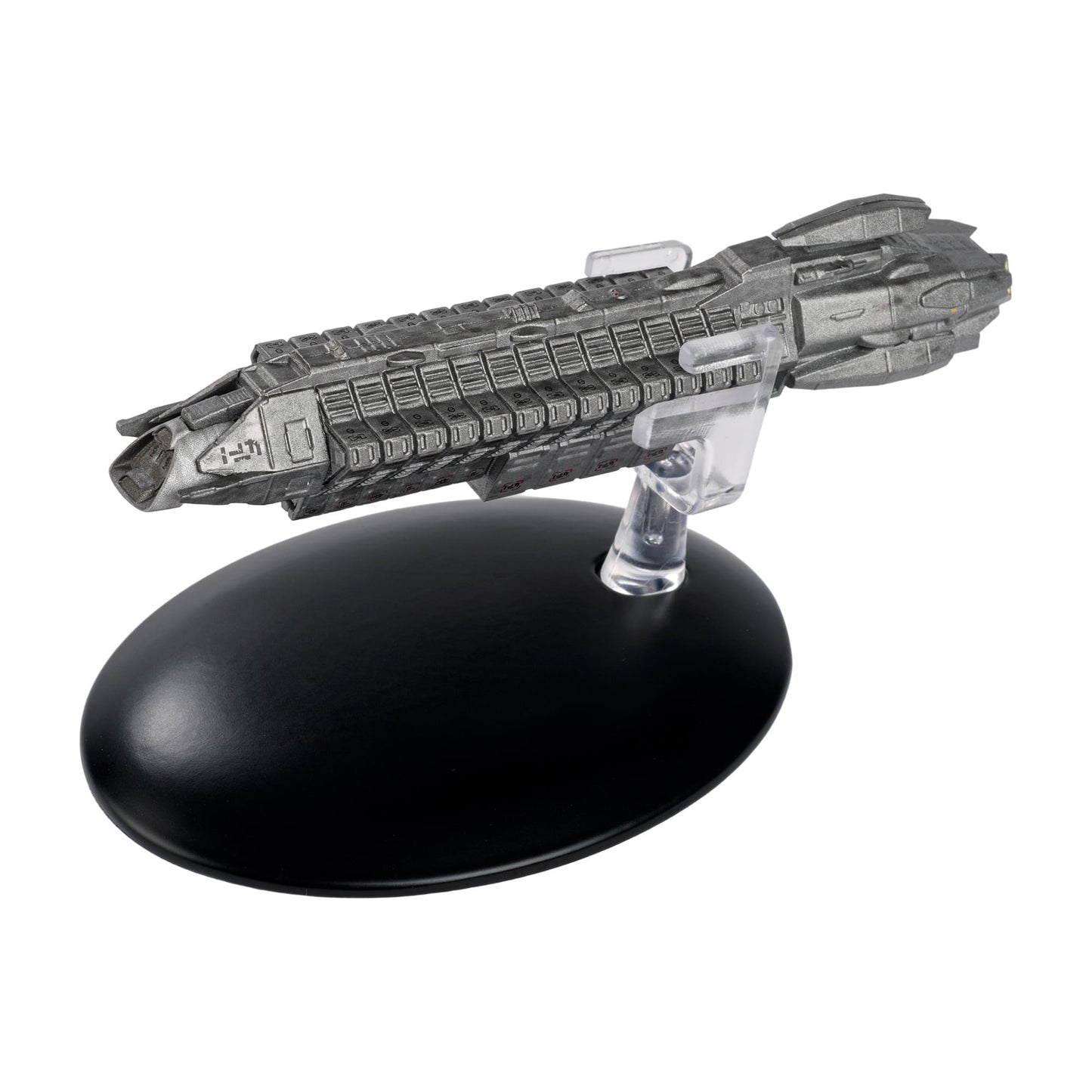 Close-up of the forward command section and cargo modules of the Axanar starship replica