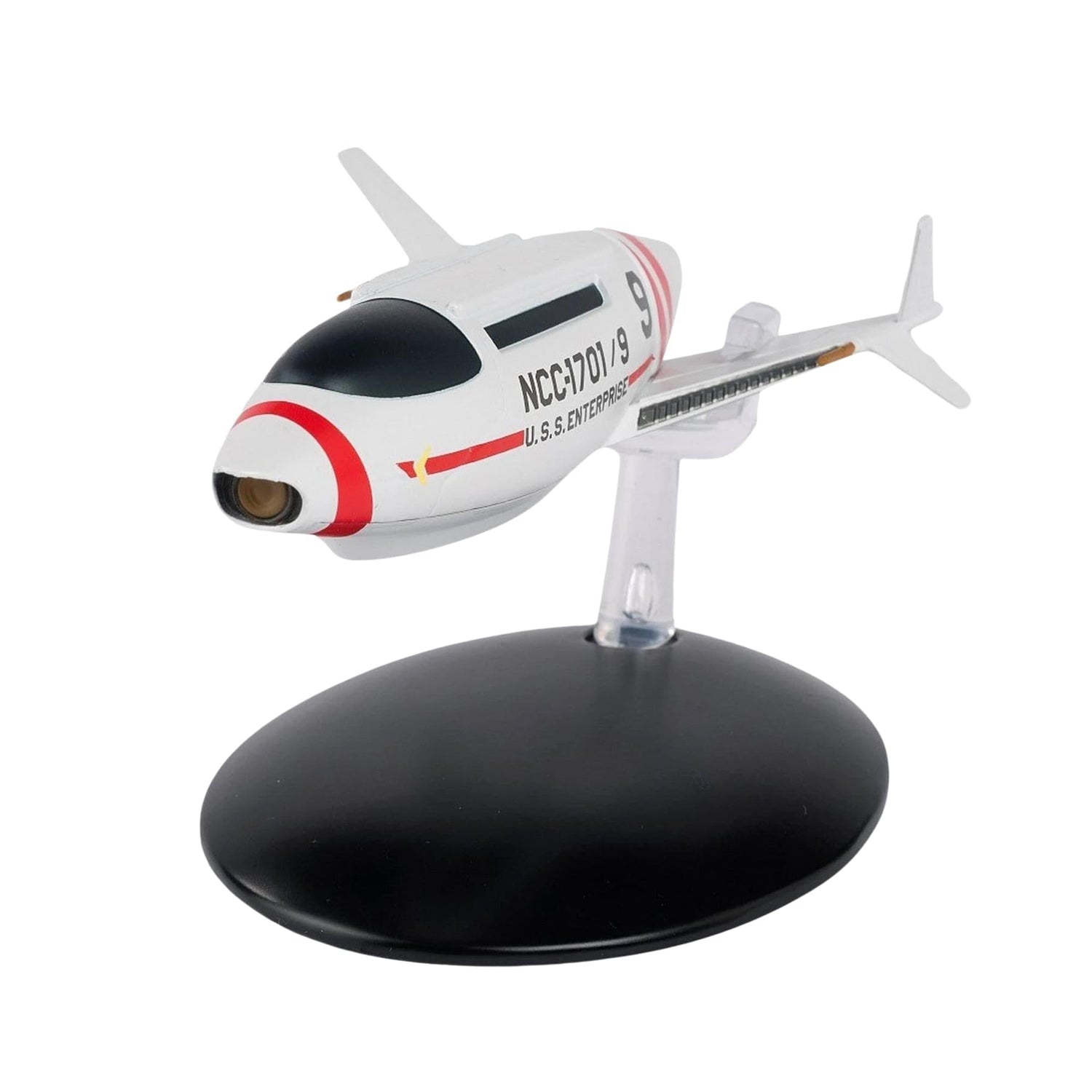 Top-down view of the Star Trek shuttle replica highlighting hull markings and panel details