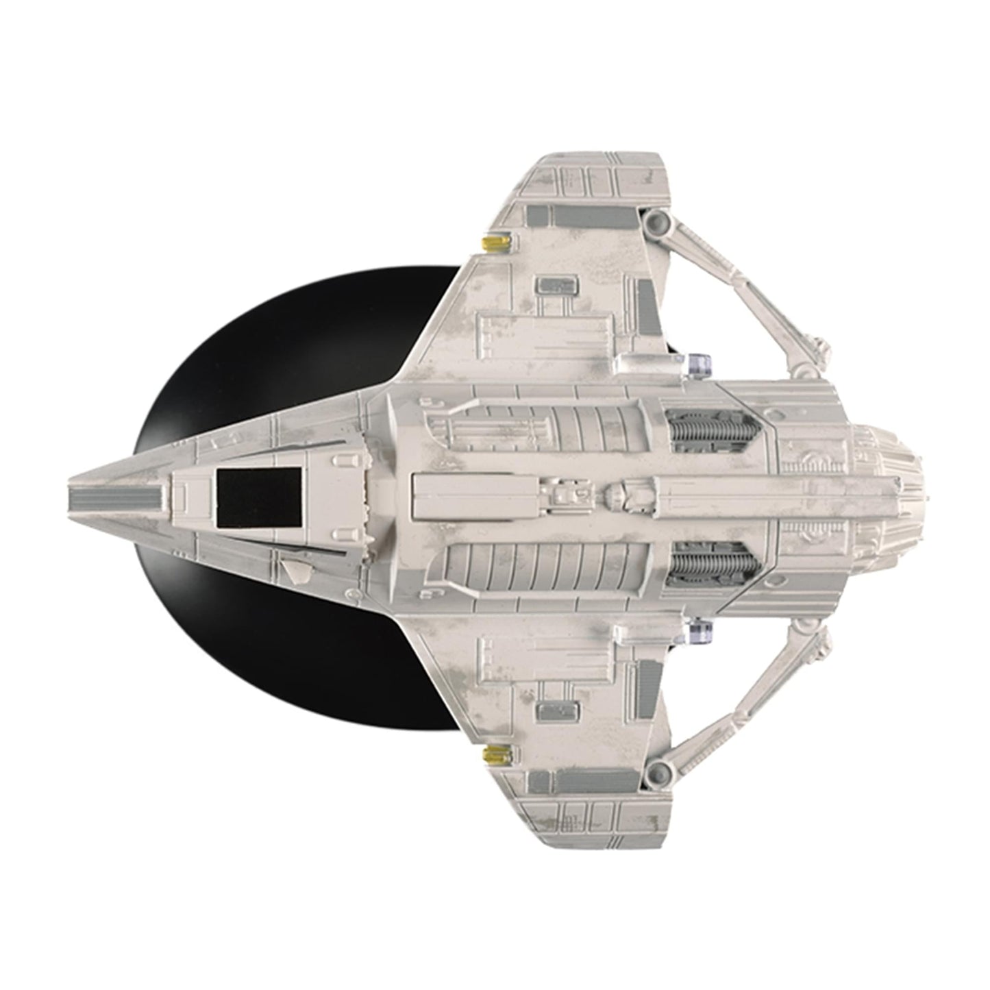 Top-down view of the Kira's Raider collectible model, showing the layout and intricate paint application across the hull.
