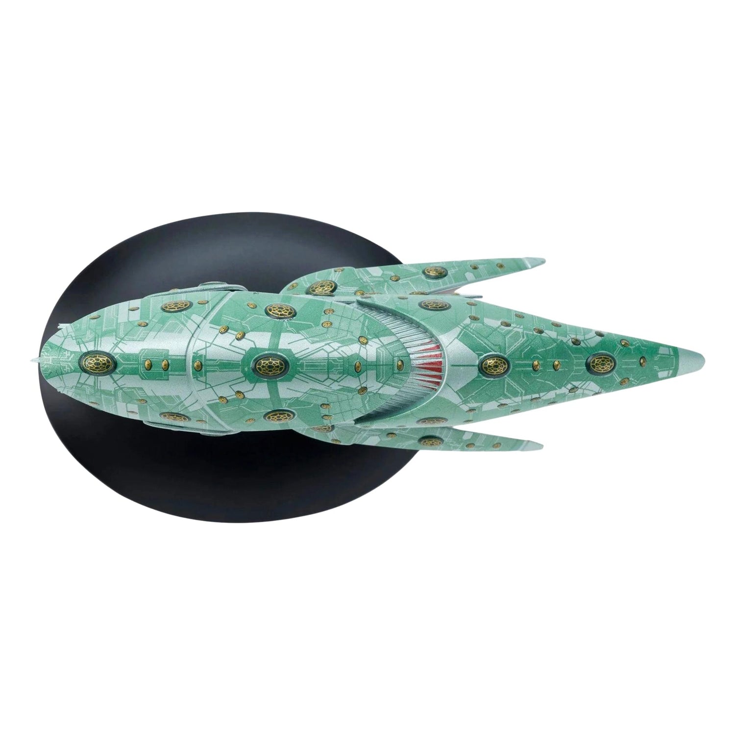 Close-up photograph of the Romulan Drone hull markings and paint application