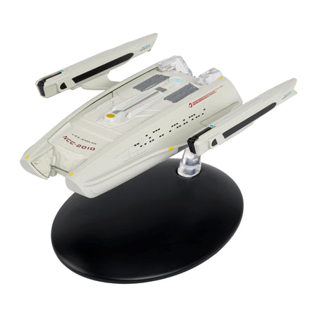 Close-up view of the forward saucer section and bridge module on the U.S.S. Jenolen collectible replica