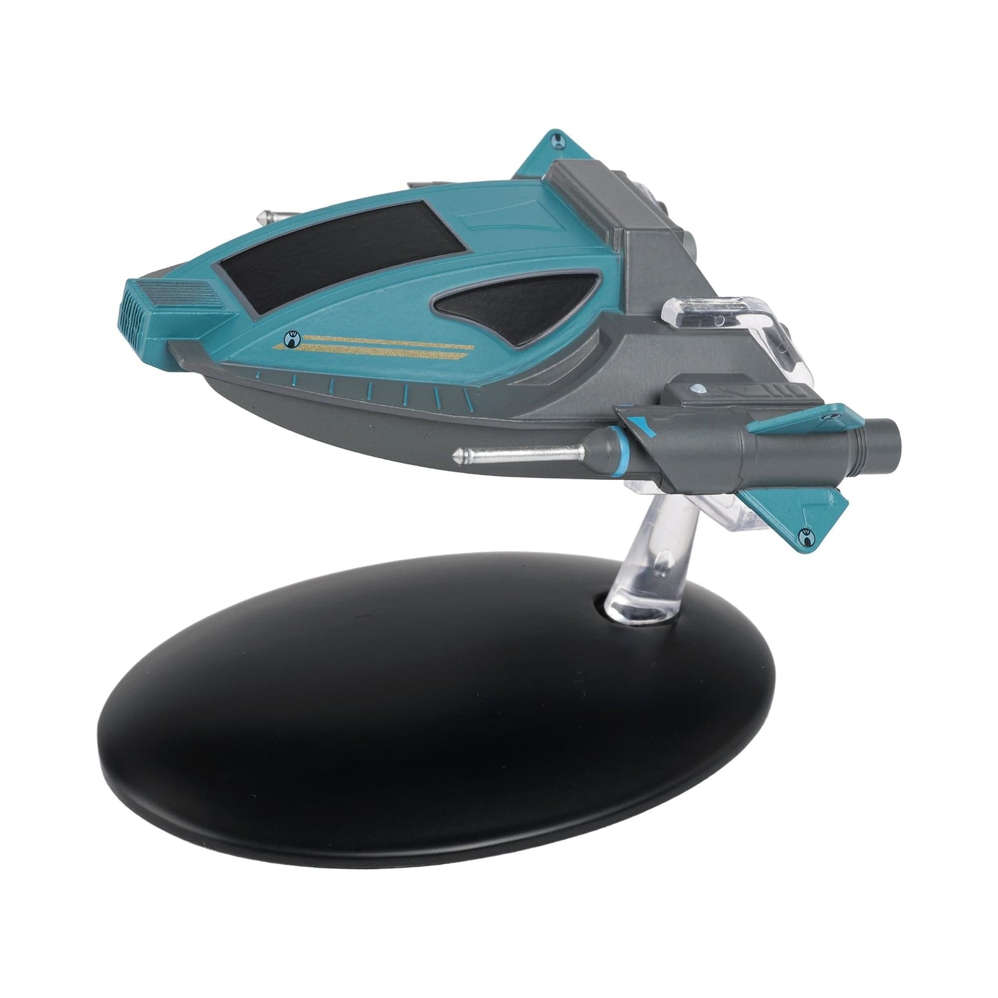 Starboard side profile of the starship model against a neutral background