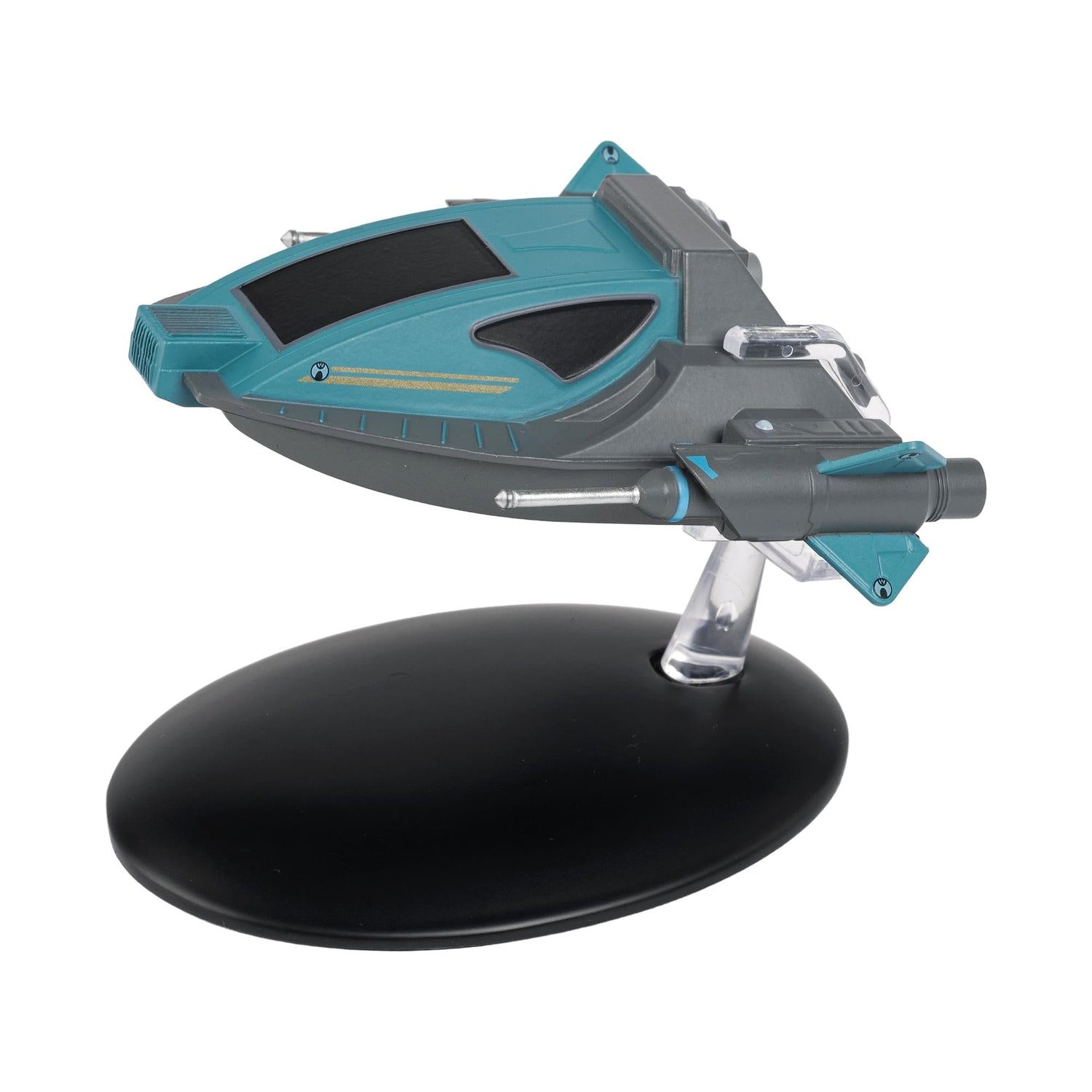 Starboard side profile of the starship model against a neutral background