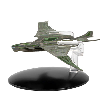 Die-cast Romulan Warbird starship replica angled from the front against a neutral background