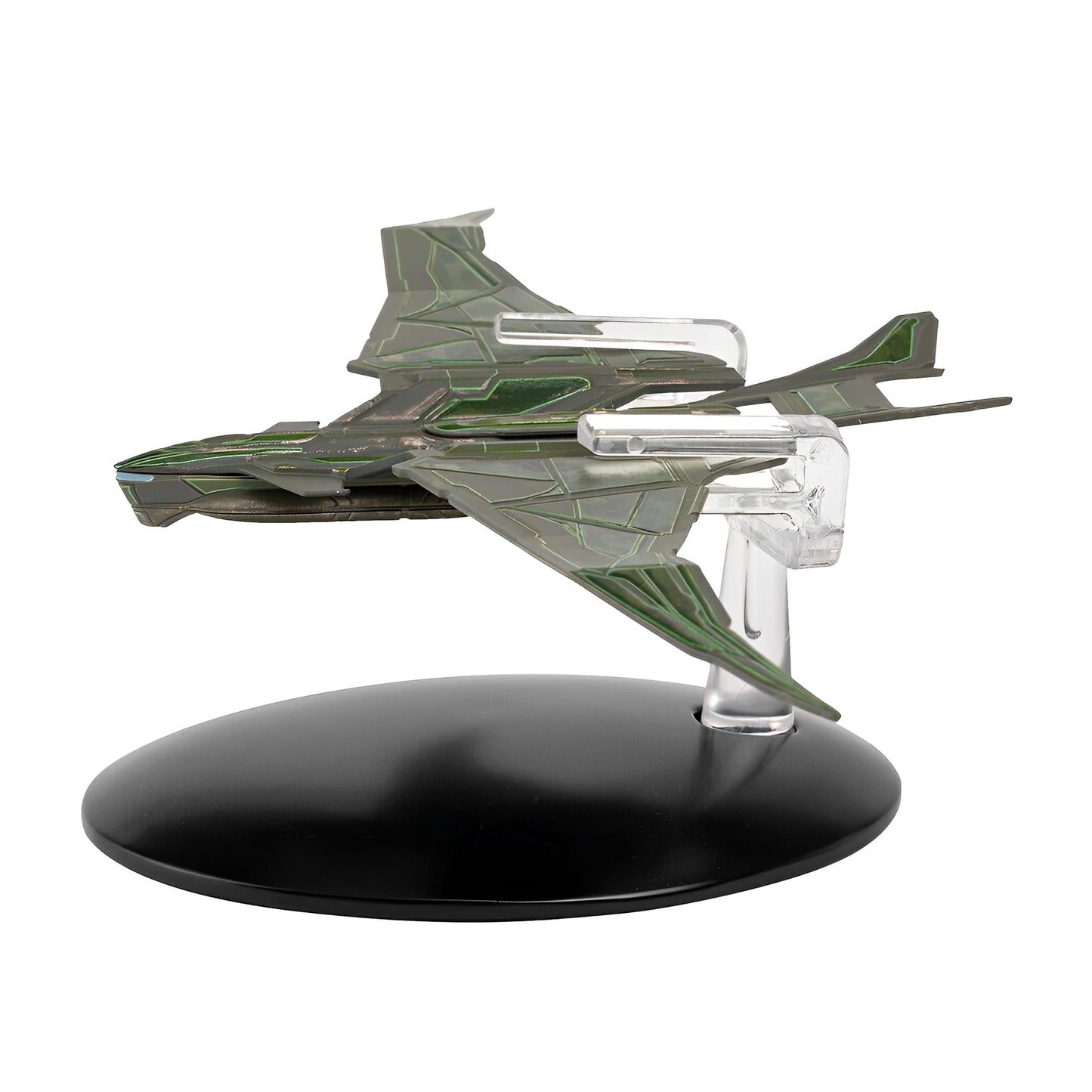 Die-cast Romulan Warbird starship replica angled from the front against a neutral background