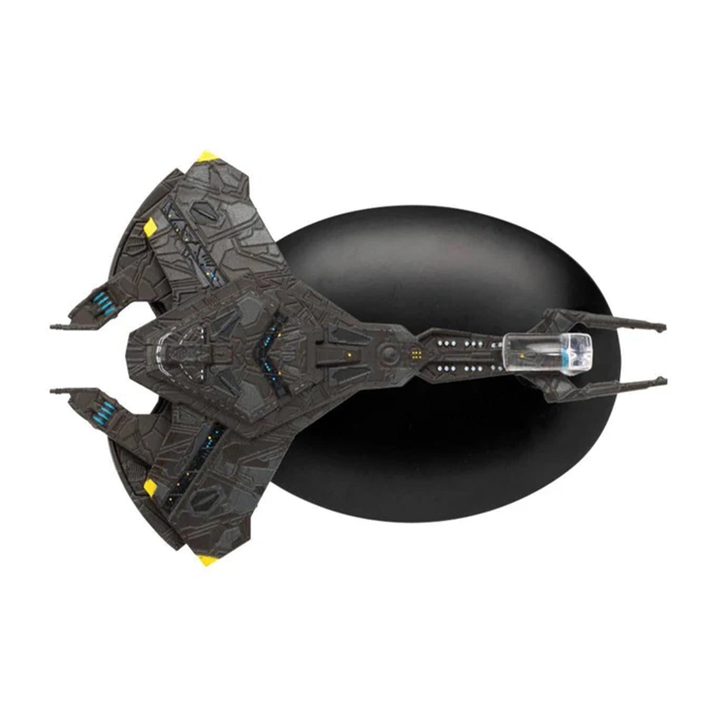Top-down profile view highlighting the intricate hull markings and weapon array of the Cardassian dreadnought