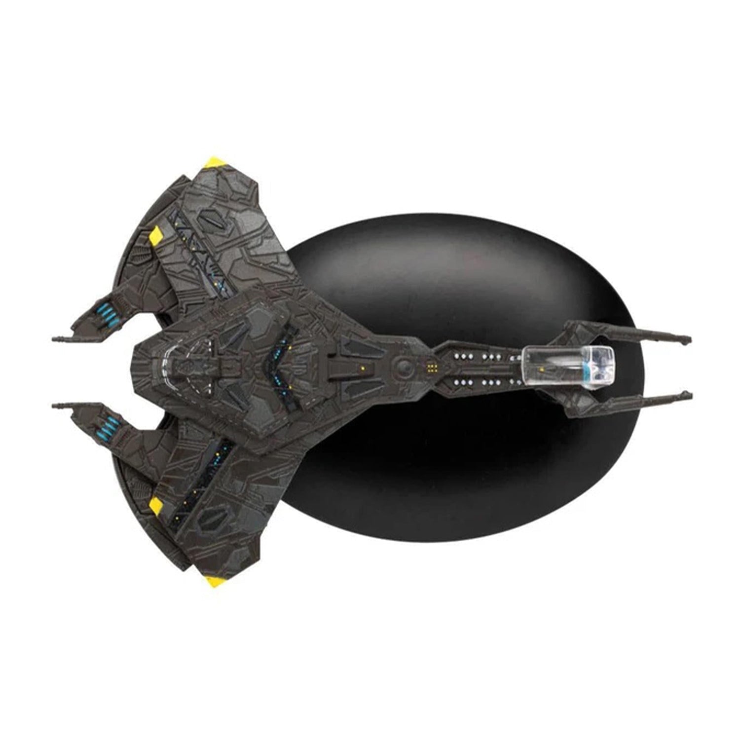Top-down profile view highlighting the intricate hull markings and weapon array of the Cardassian dreadnought