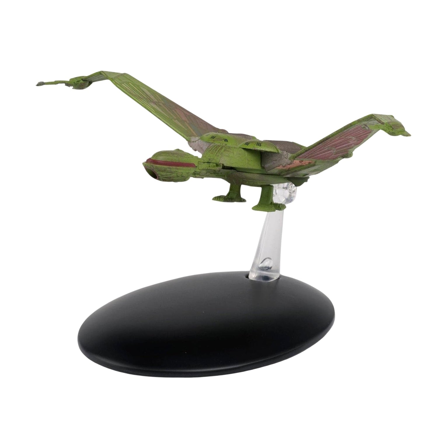 Front quarter view of the Klingon Bird of Prey replica highlighting the detailed bridge section and forward-facing weaponry ports