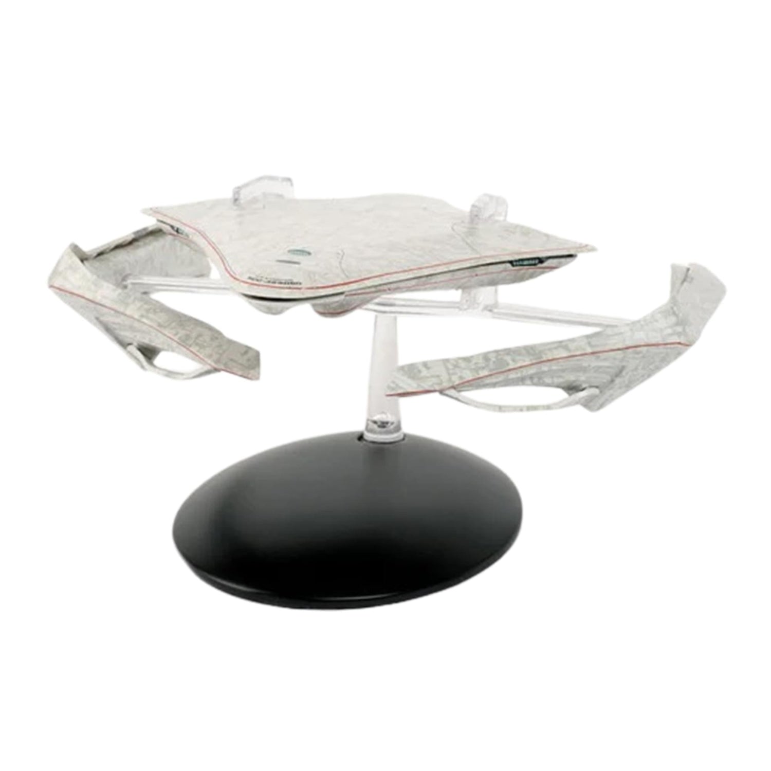Close-up detail of the hand-painted bridge and impulse engines on the U.S.S. Liu Cixin model