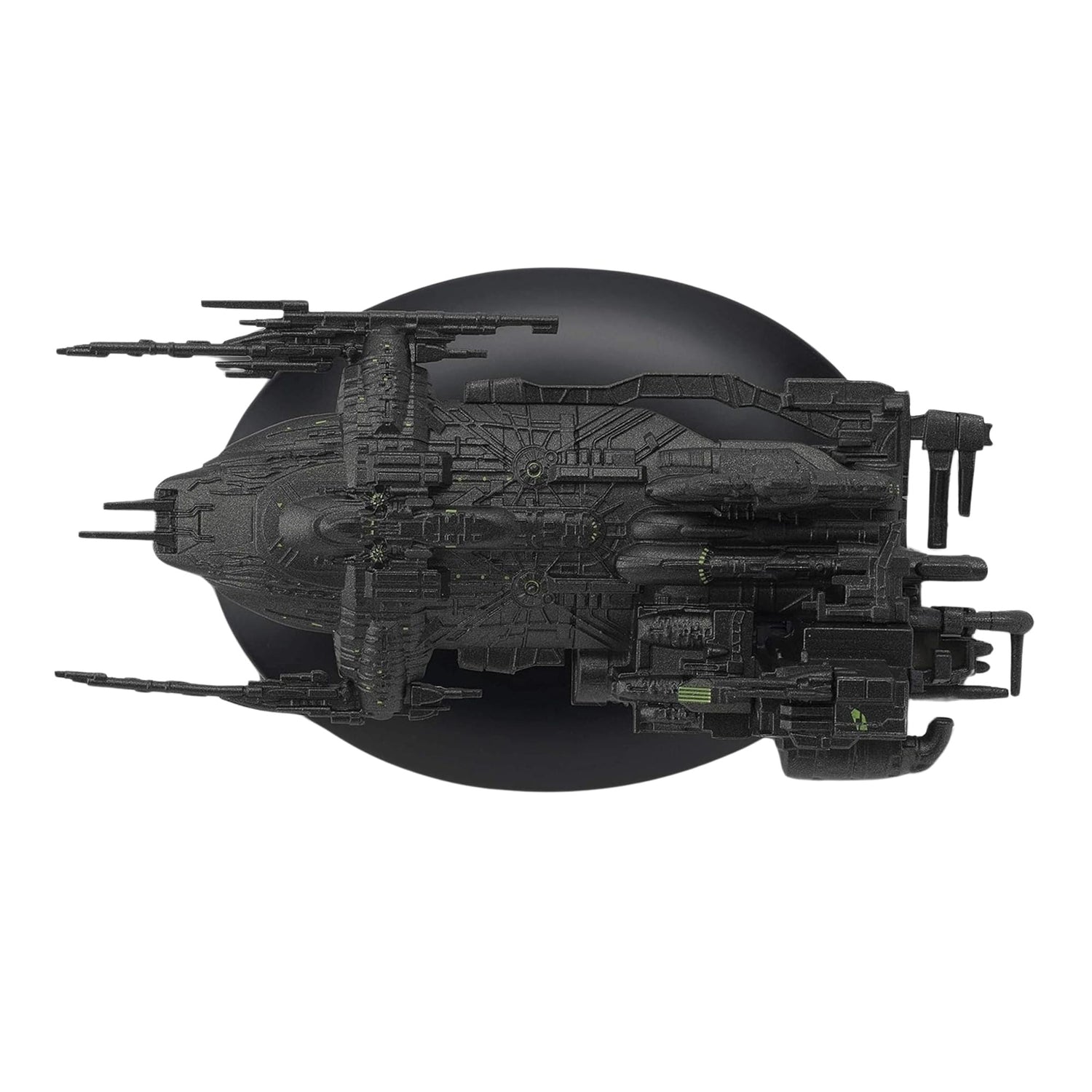 Detailed macro view of the command bridge and forward hull section of the replica