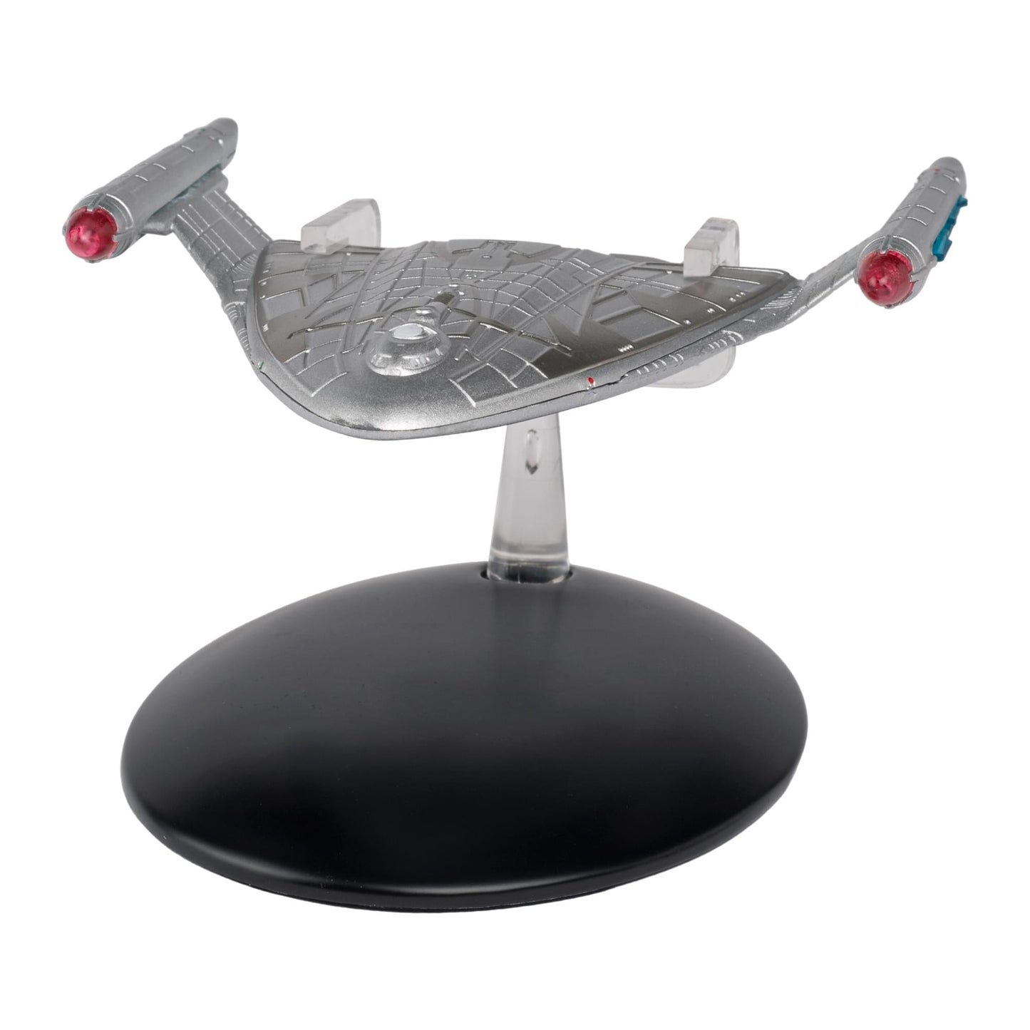 Rear view of the starship model displaying the impulse engines and structural pylons