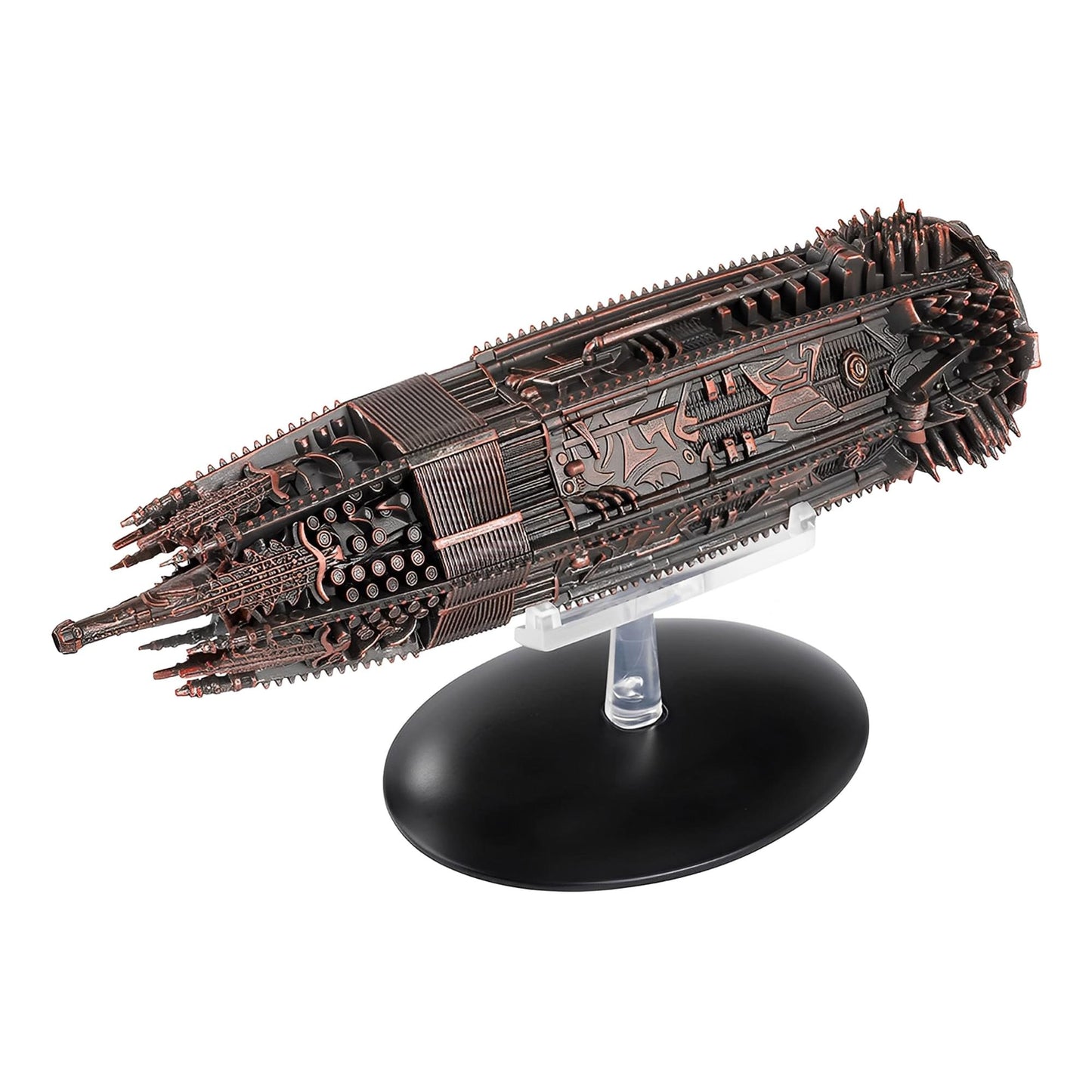 Side profile view of the die-cast Star Trek: Discovery model highlighting its length and proportions