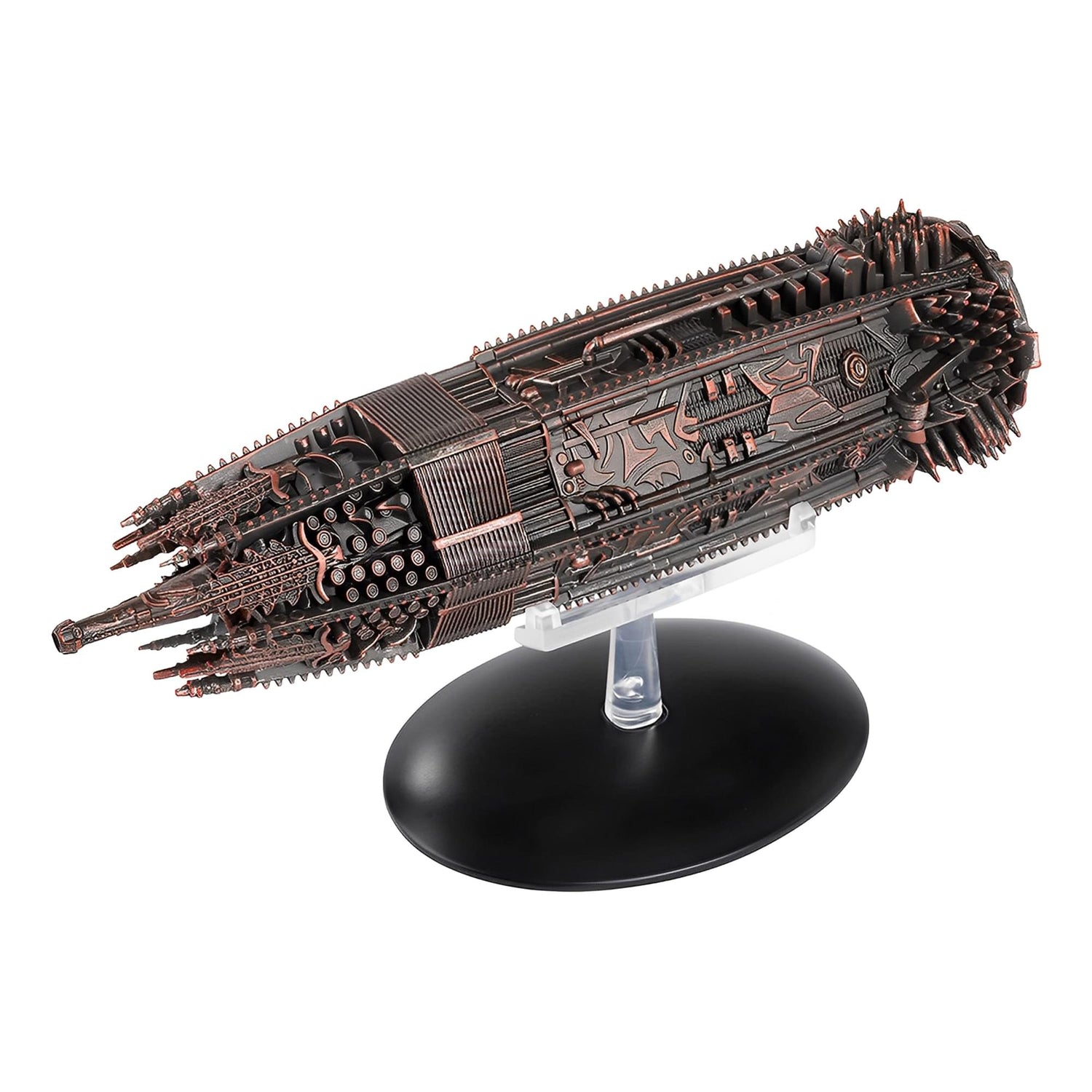 Side profile view of the die-cast Star Trek: Discovery model highlighting its length and proportions