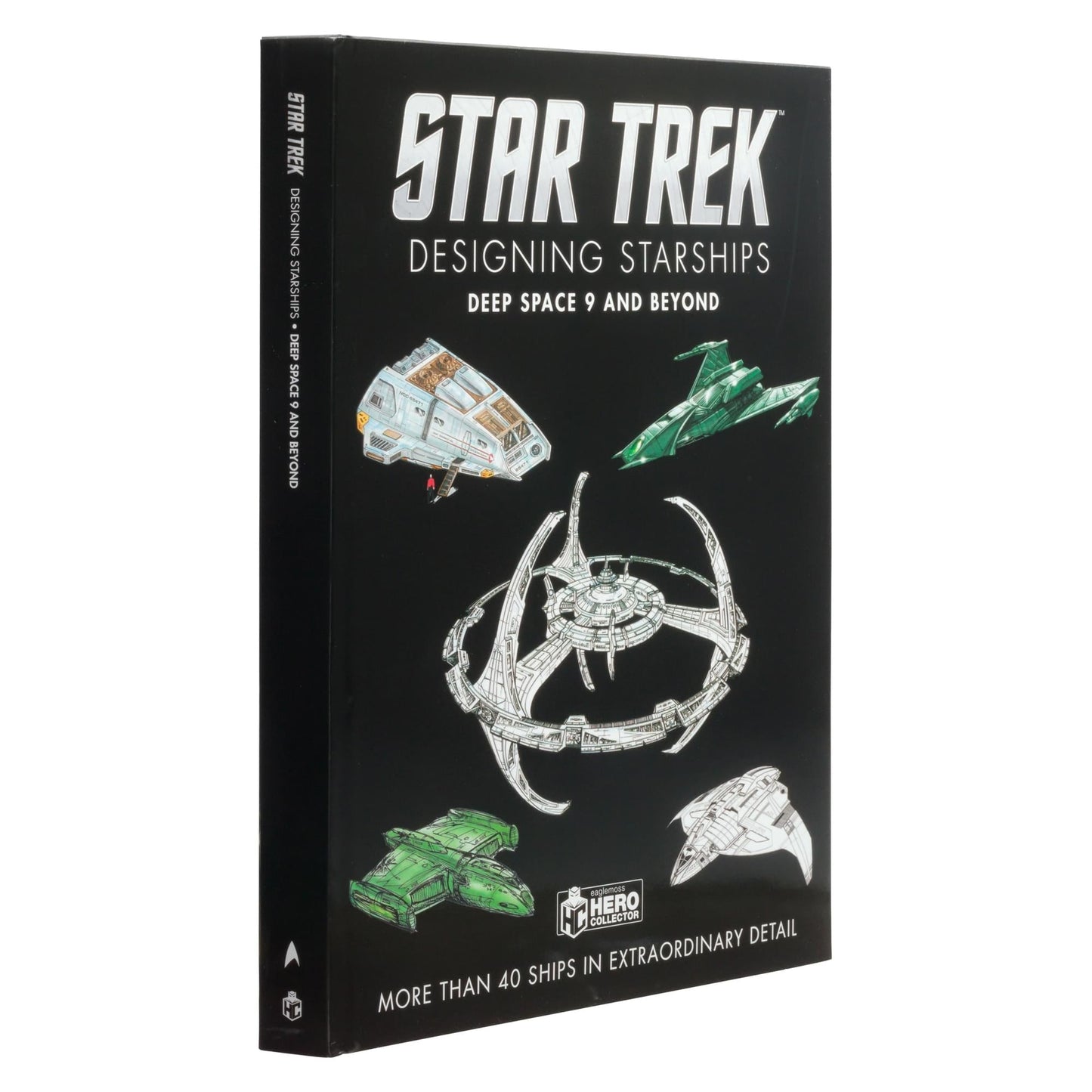 Back cover of the Star Trek starship design book displaying preview imagery and publication details