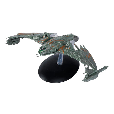 Top-down view of the Klingon D5 Bird of Prey model showing its swept-back wings and hull detailing