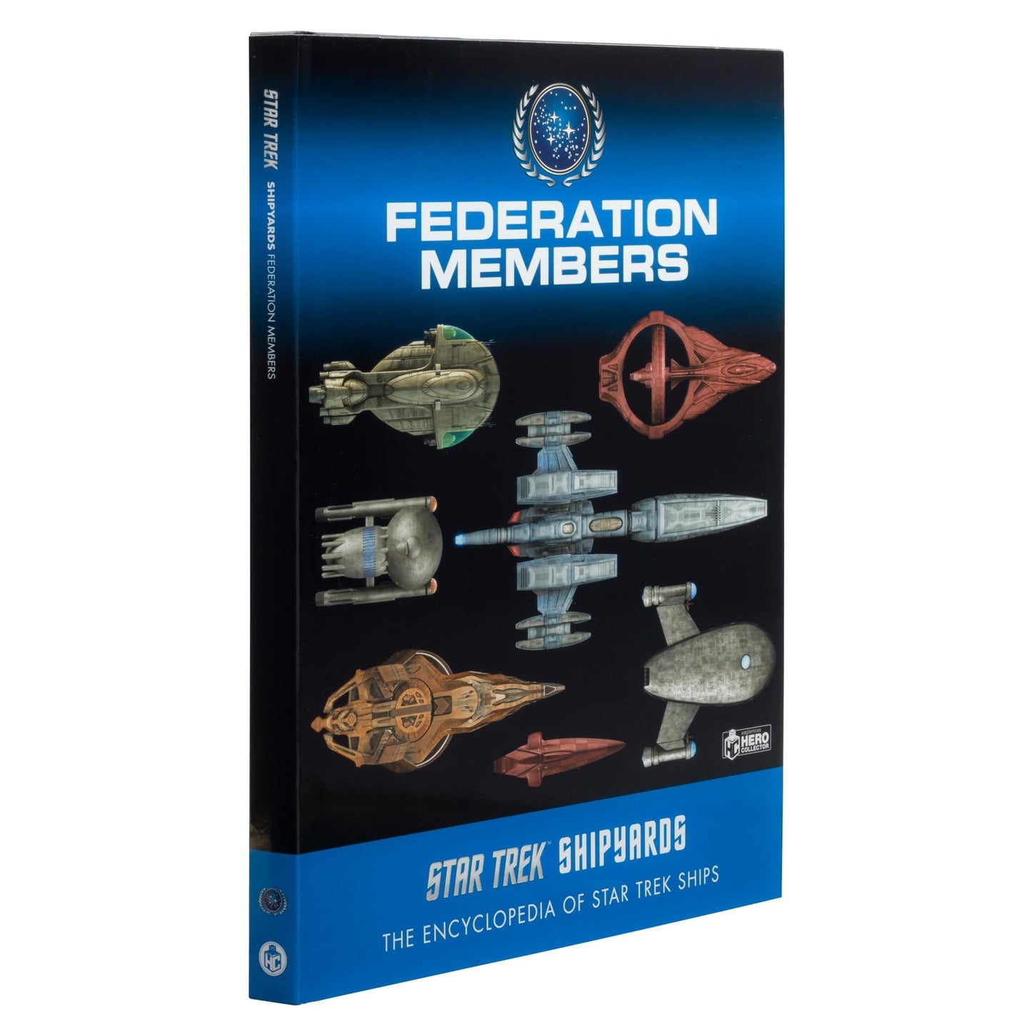 Back cover of the Star Trek Shipyards book detailing the encyclopedia series and included vessels