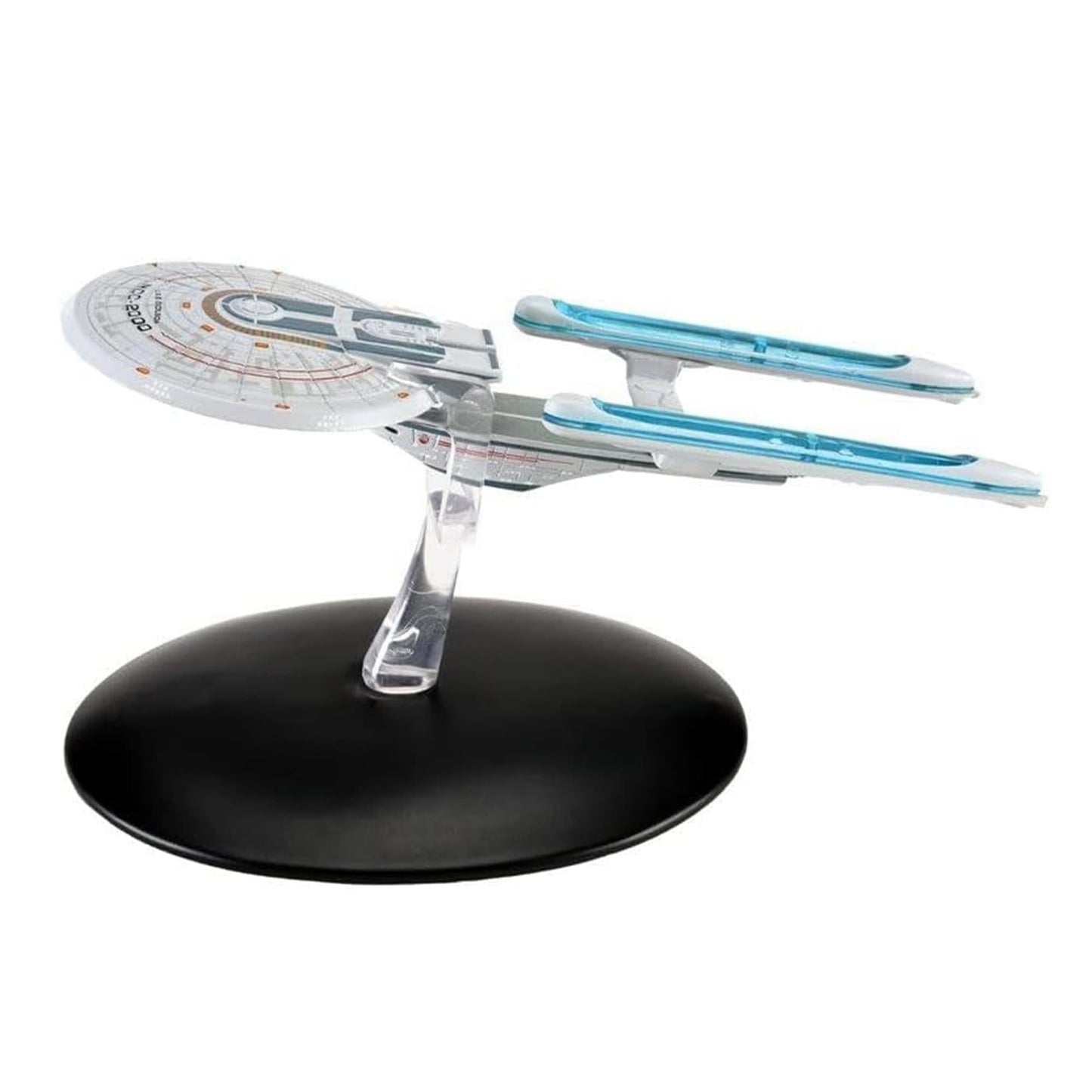 Ventral view of the starship model highlighting the engineering hull and warp nacelles