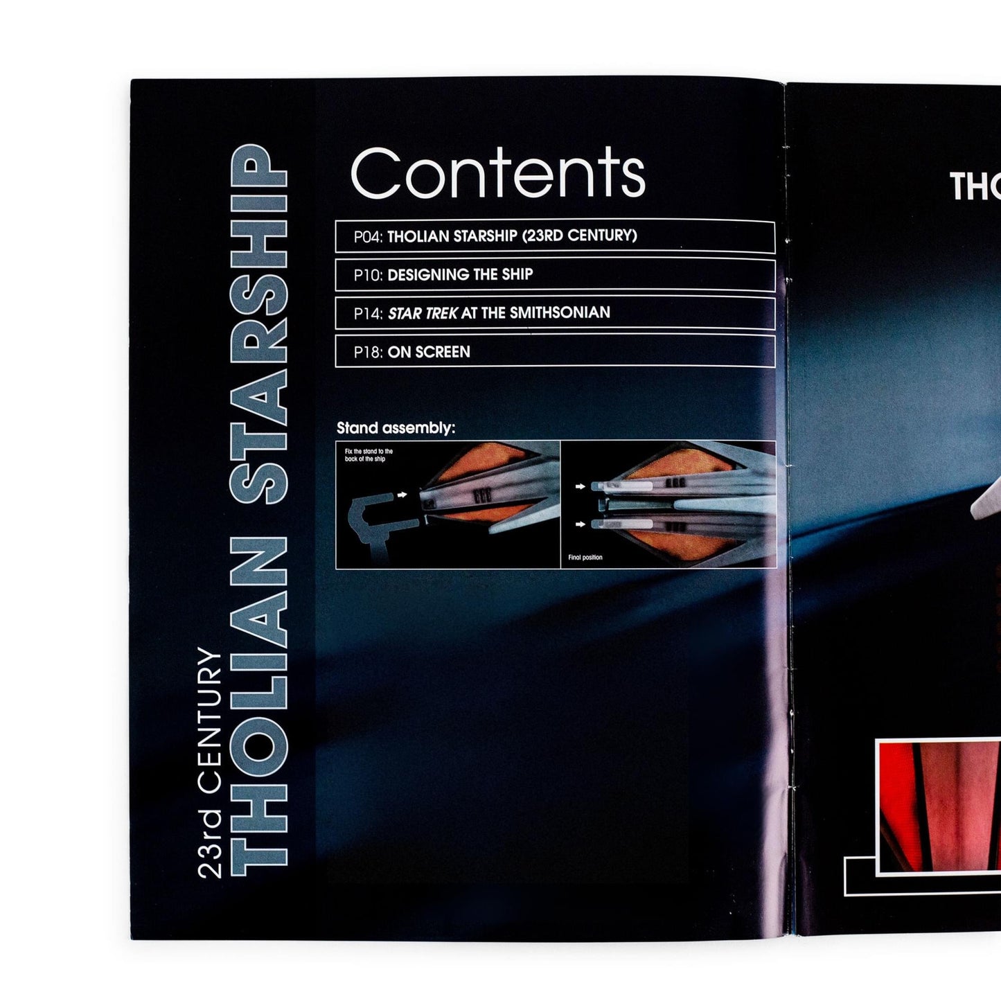 Close-up detail of the magazine cover highlighting the Tholian Starship registry and editorial title treatment