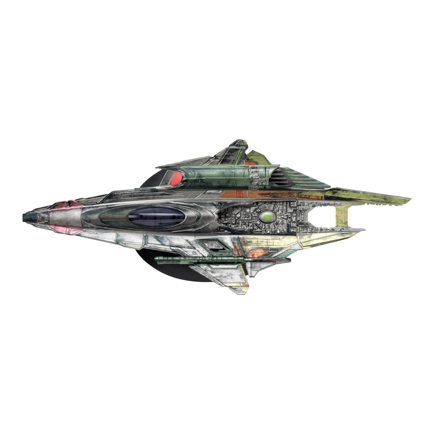 Rear view of the diecast ship replica displaying warp nacelles and engine detailing