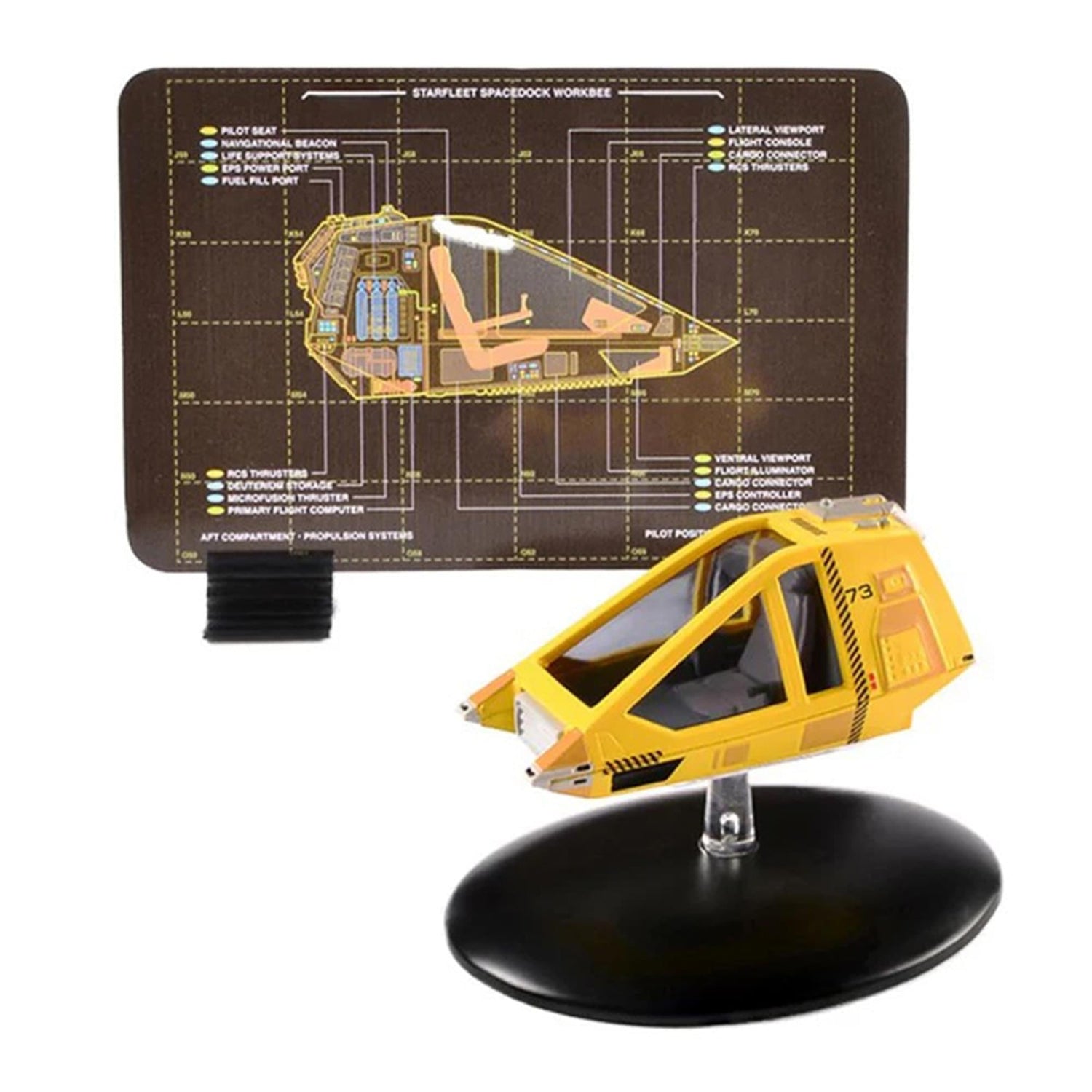 Detailed view of the Star Trek Type-11 Argo shuttlecraft model showing its sleek aerodynamic profile