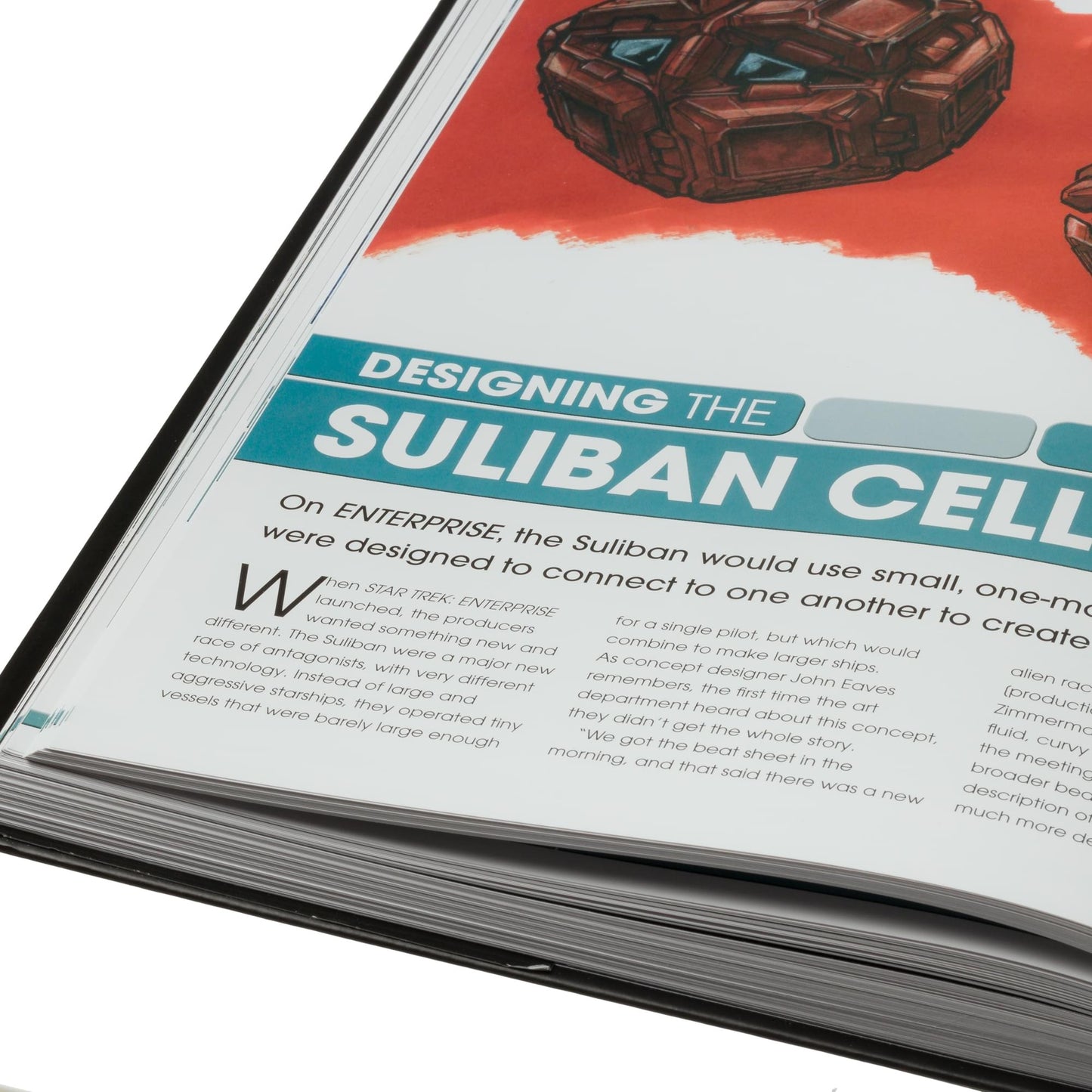 Open spread of the book highlighting interviews with production artists alongside technical illustrations
