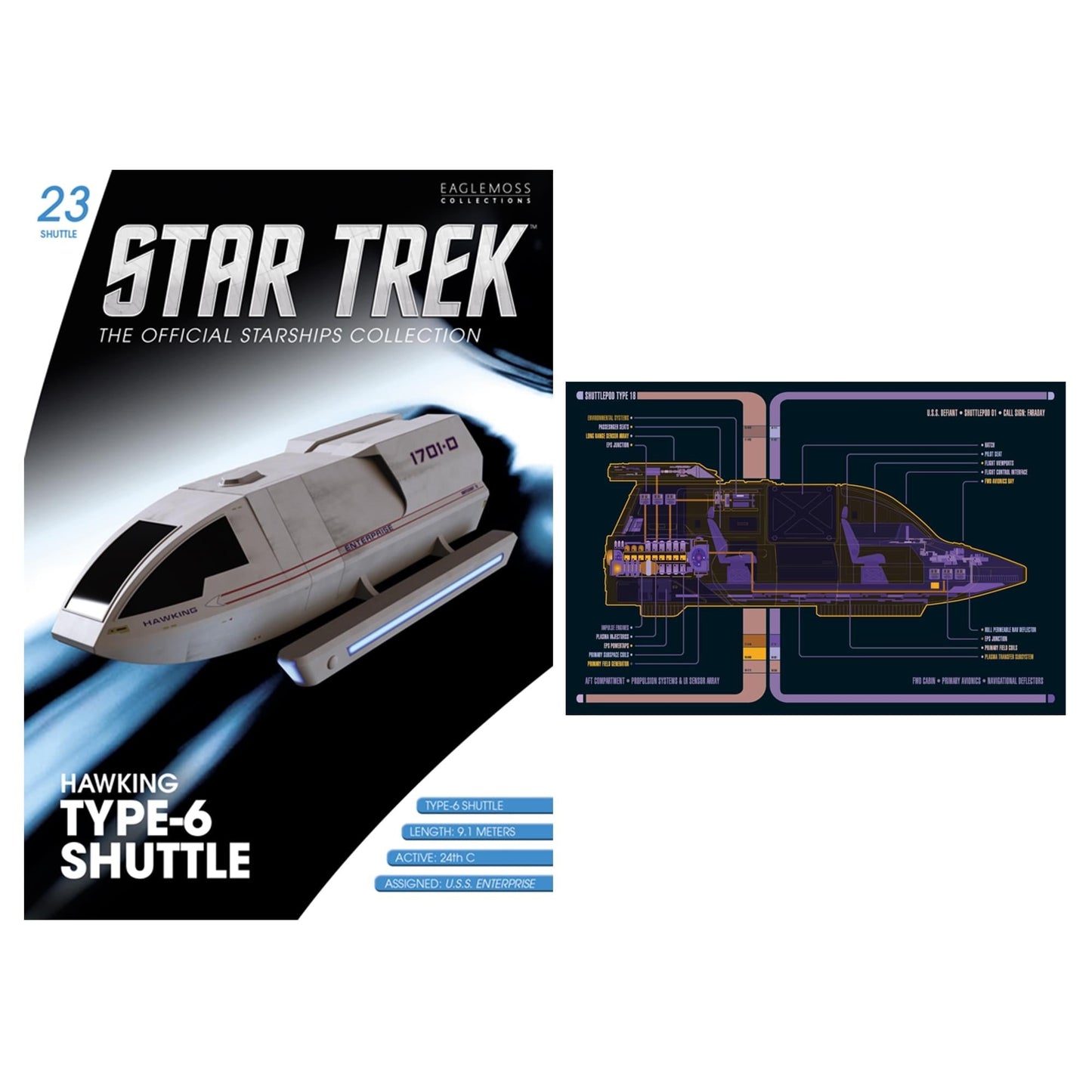 Rear view of the second Star Trek shuttle model showing engine nacelle details