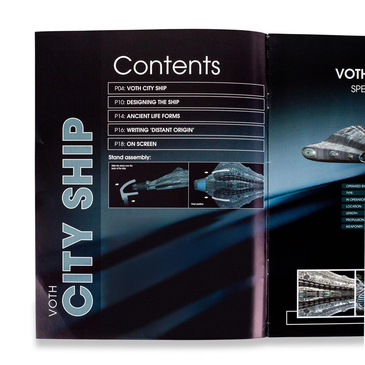 Close-up view of the magazine spine and issue number detailing the Voth vessel archive