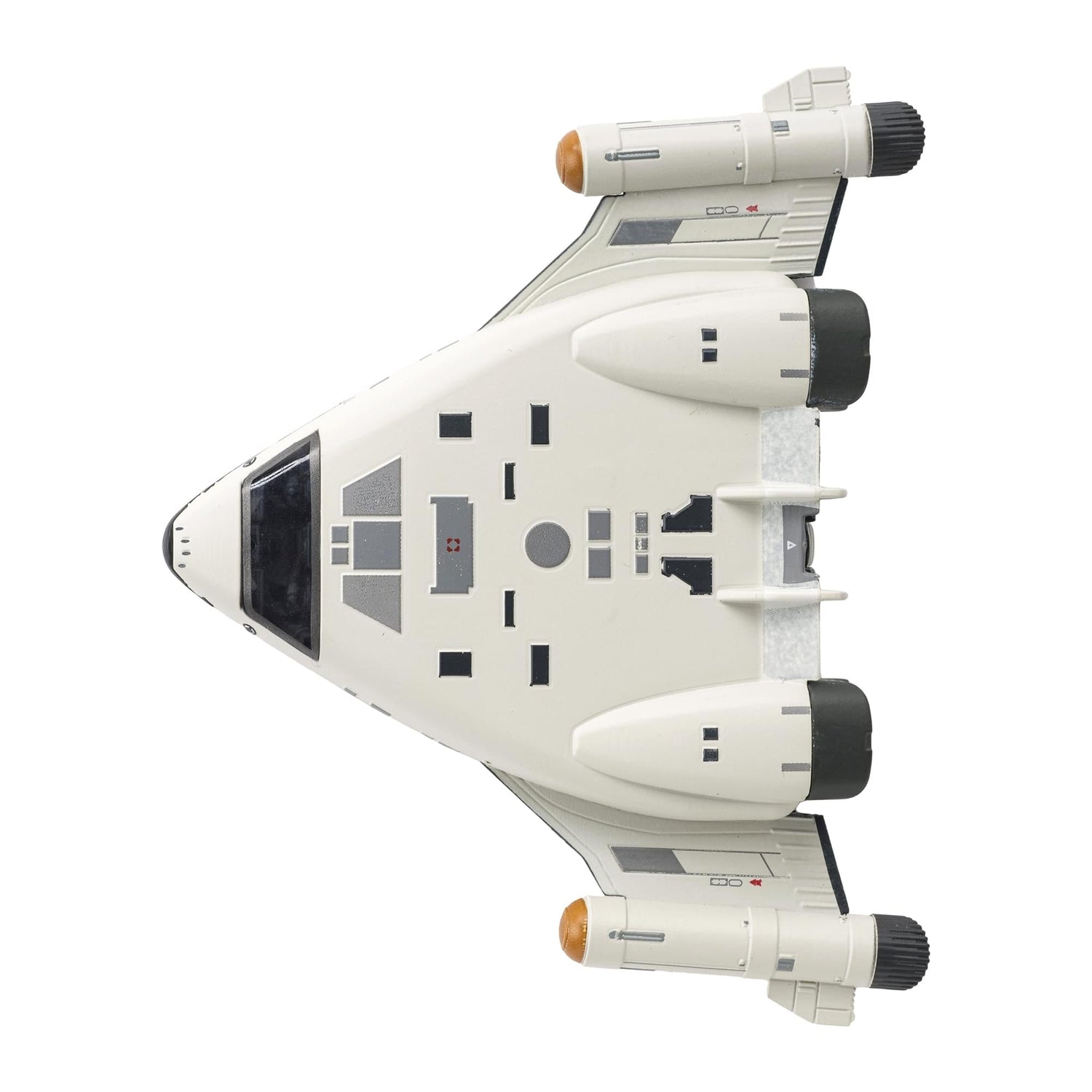 Close-up of the bridge section and command module detailing on the starship replica