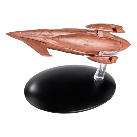 Top-down view of the Vulcan Dvahl die-cast model, highlighting the intricate hull paneling and precise paint details