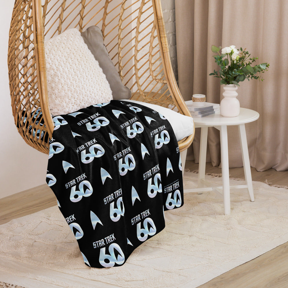 Star Trek Sherpa Blanket 60th Anniversary Logo