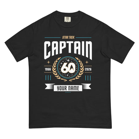 Star Trek Captain Personalized Name T-Shirt  60th Anniversary