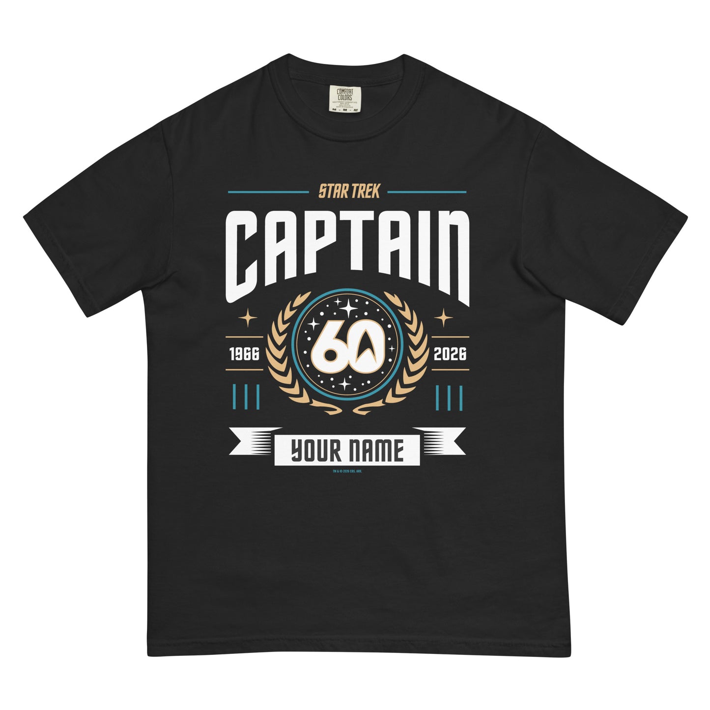 Star Trek Captain Personalized Name T-Shirt  60th Anniversary