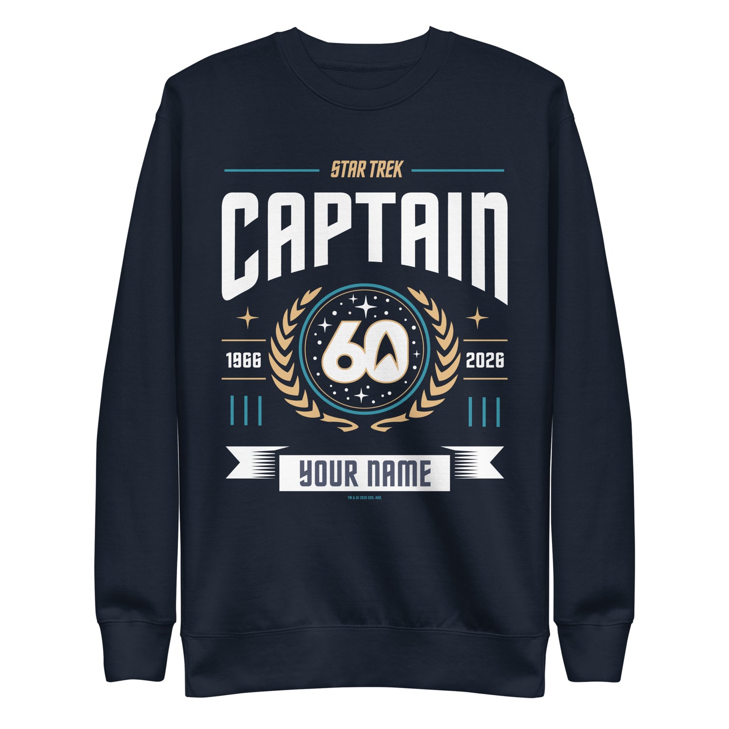 Star Trek Captain Personalized Name Sweatshirt 60th Anniversary