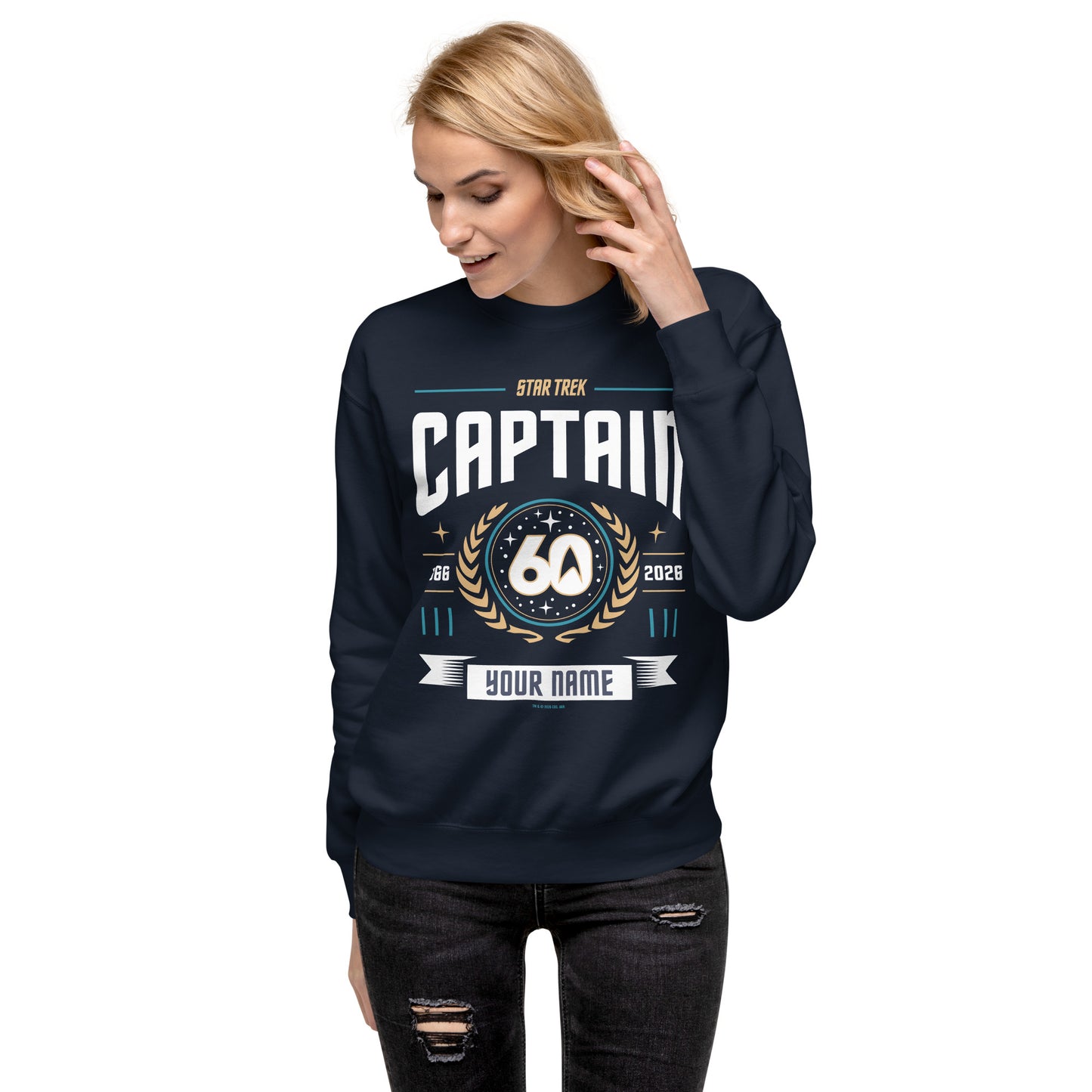 Star Trek Captain Personalized Name Sweatshirt 60th Anniversary
