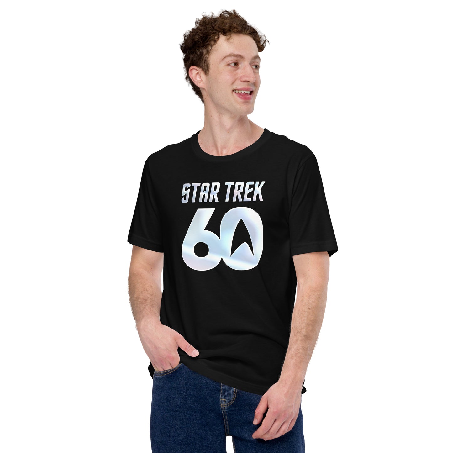 Side profile view of the Star Trek graphic t-shirt highlighting the tailored fit