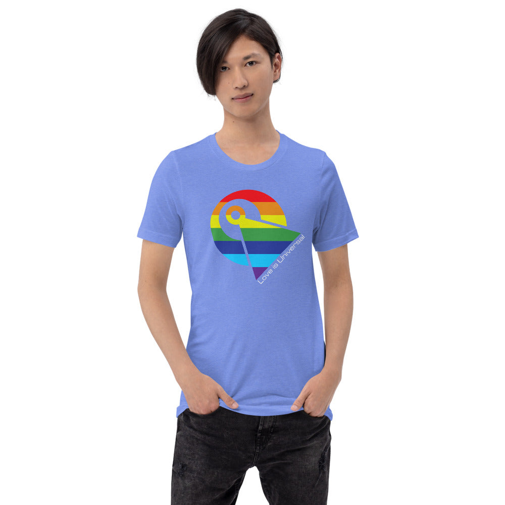 Star Trek Pride Love Is Universal Adult Short Sleeve T-Shirt Heather Columbia Blue