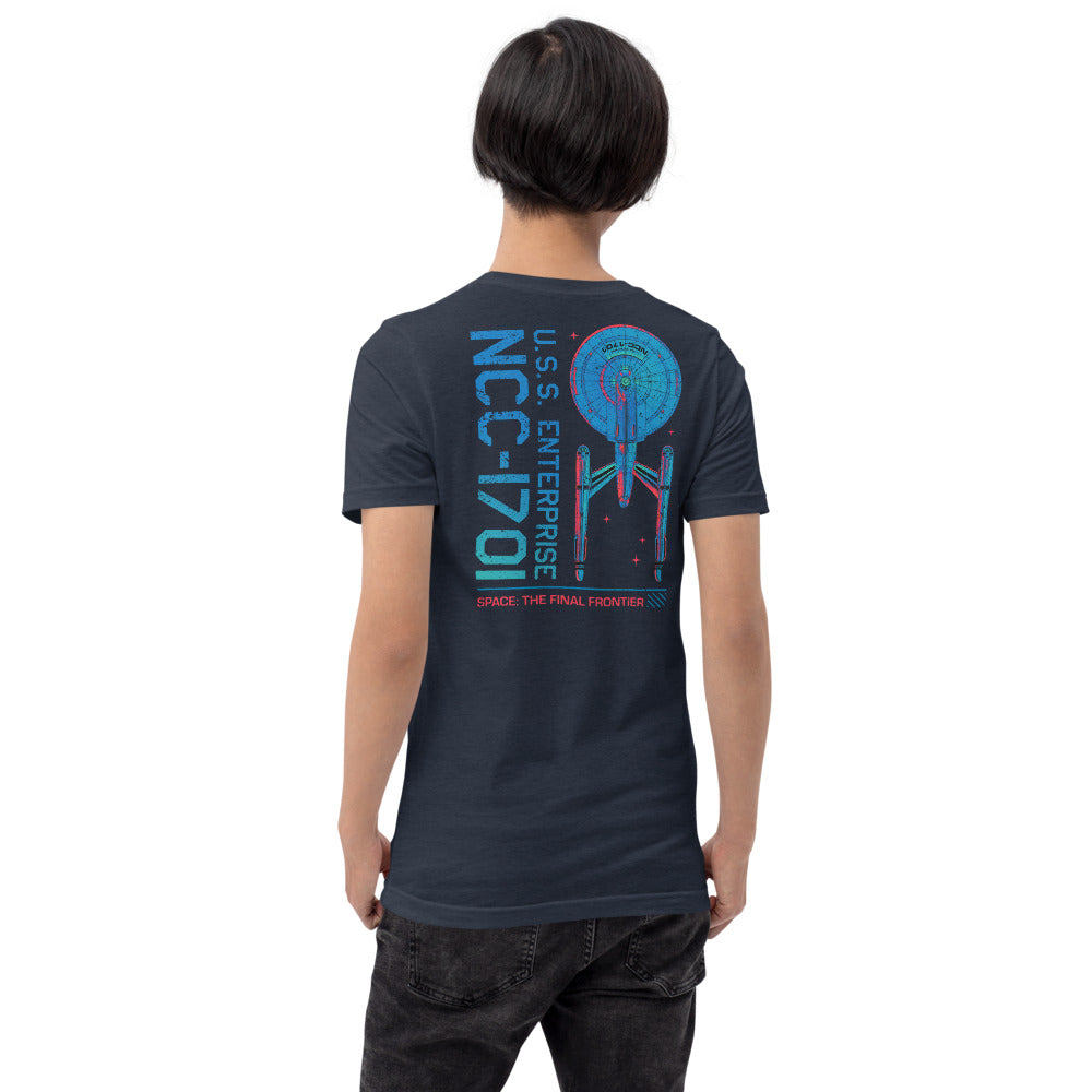 Star Trek U.S.S Enterprise T-Shirt The Final Frontier Heather Navy