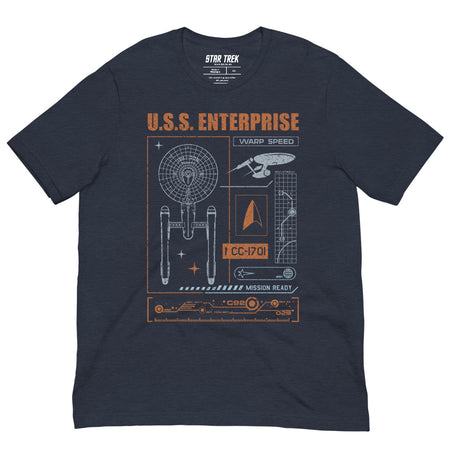 Back view of the Star Trek U.S.S. Enterprise t-shirt showing clean lines and solid color block