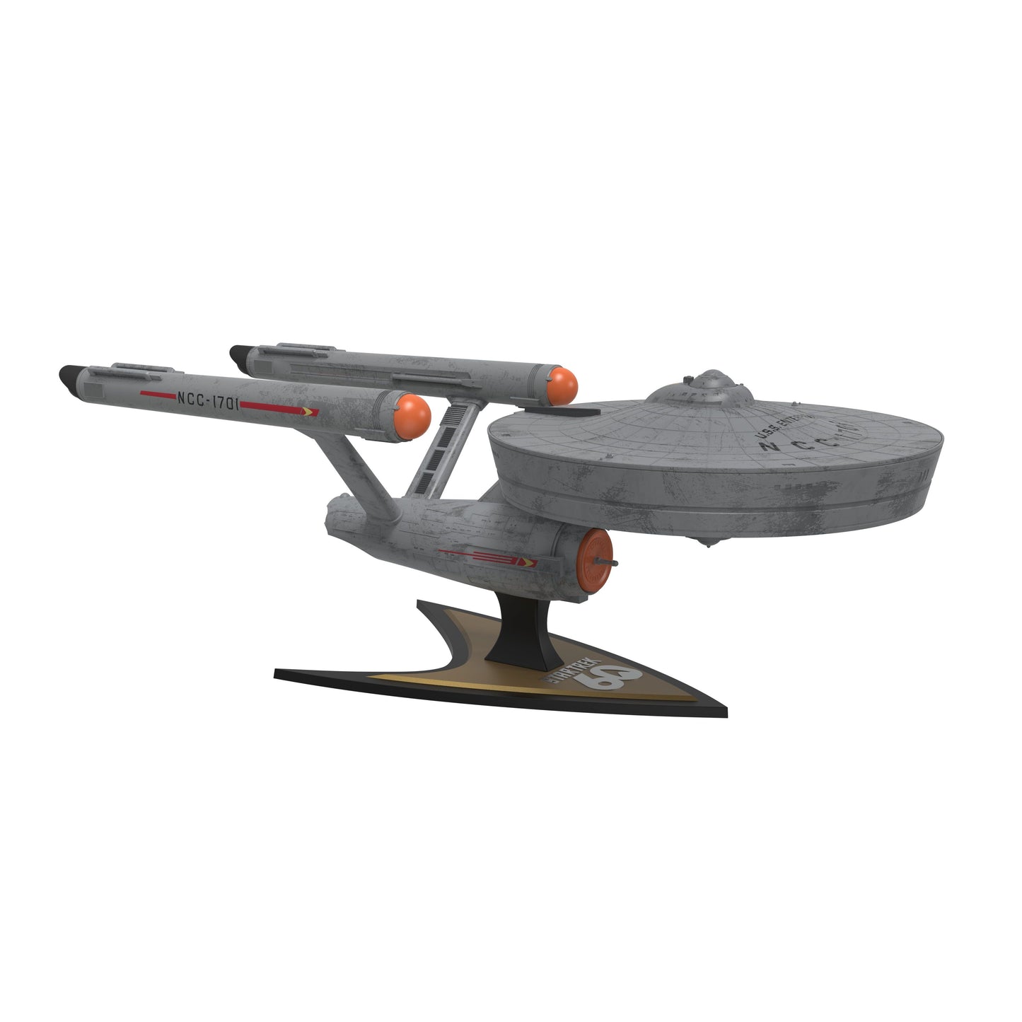 Star Trek Collectible Enterprise Popcorn Bucket angled view showing detailed starship hull and saucer section