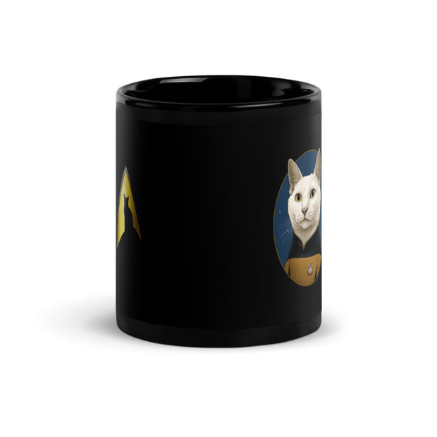Star Trek: The Next Generation Data Cat Portrait Black Mug