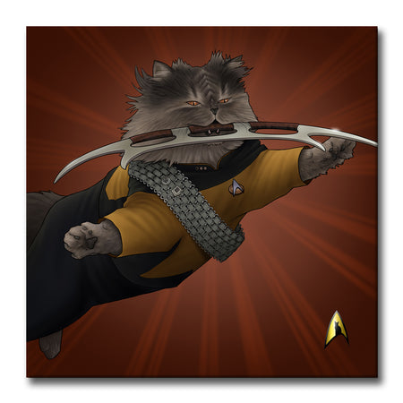 Star Trek: The Next Generation Worf Cat Premium Gallery Wrapped Canvas