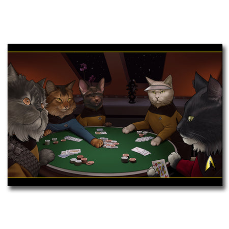 Star Trek: The Next Generation Poker Cats Gallery Wrapped Canvas