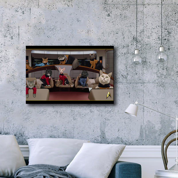 Star Trek: The Next Generation Crew Cats Gallery Wrapped Canvas