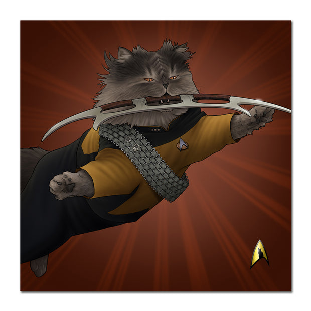 Star Trek: The Next Generation Worf Cat Premium Satin Poster