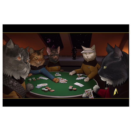 Star Trek: The Next Generation Poker Cats Sherpa Blanket